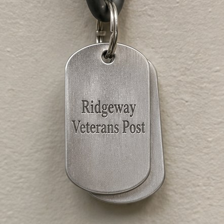 Customized dog tags for veteran and military organizations